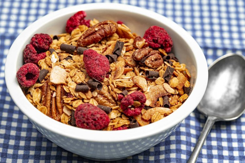 Malinové müsli bezobal